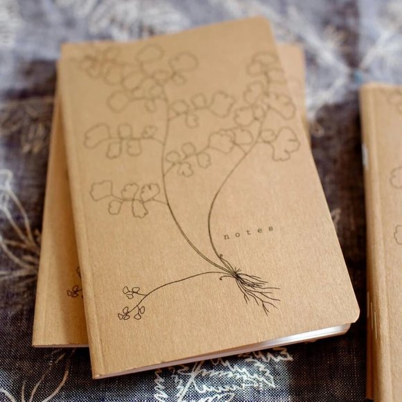 4 Notebooks, Fern Notebook, Mini Notes, Kraft Notebook, Maidenhair Fern - Picture 4 of 5